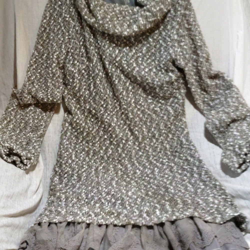 A'REVE COWL NECK SWEATER DRESS